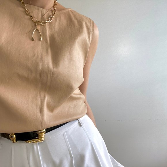 Vintage Blush Leather Redone Vest - Picture 4 of 9